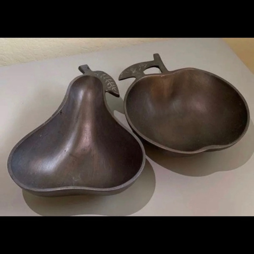 EUC Metal Fruit Shaped Bowls/Decor